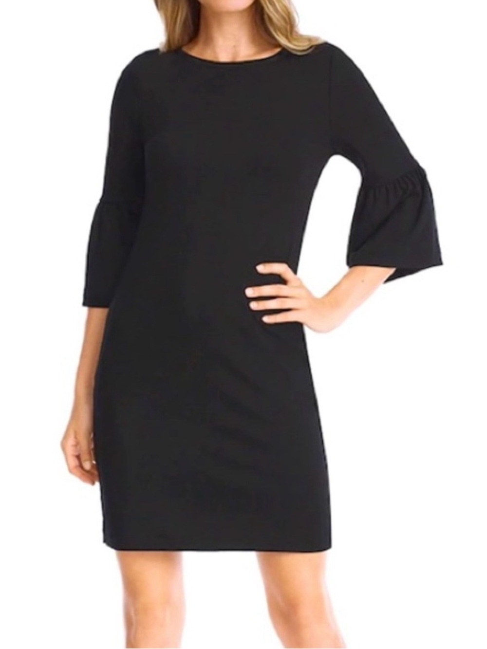 WHBM Black Bell-Sleeve Dress